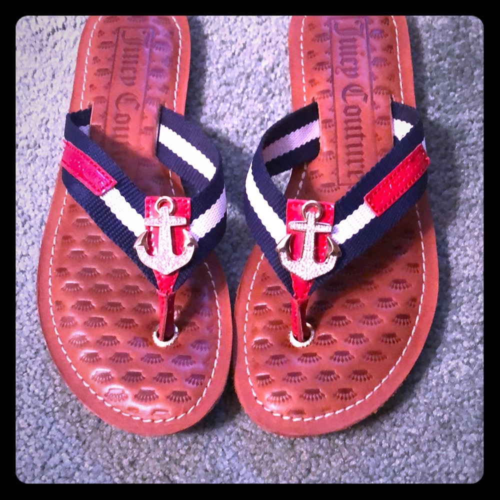 Nautical Juicy Couture flip flops